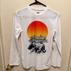 Old Navy swim wear top with Sunset and Bear Graphic